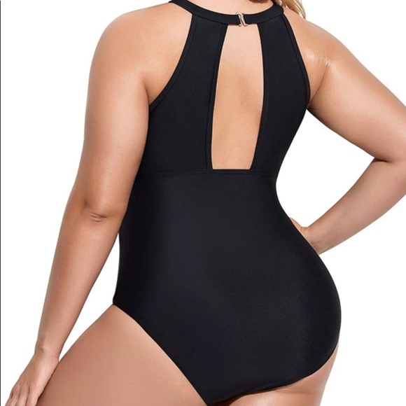 Daci Plus Size One Piece Swimsuit High Neck 18 - Picture 4 of 10